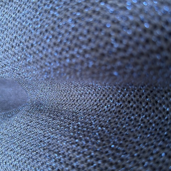 Peck & Peck Blue Metallic Sweater Tank Waffle Texture Lined Ribbed Trim Sz M - Picture 13 of 15